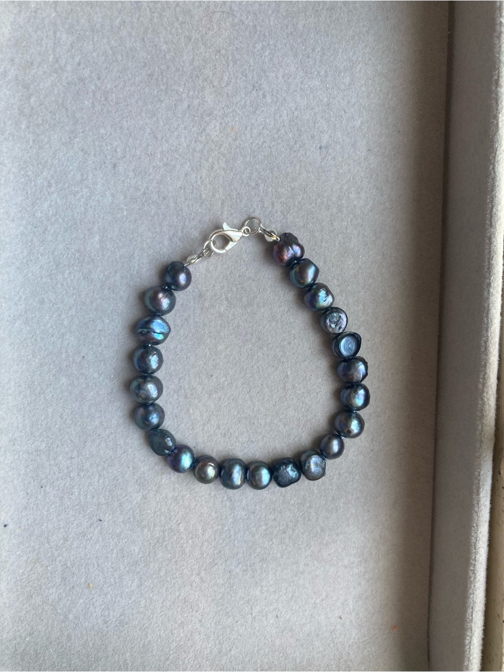 Peacock Black Freshwater Pearl Bracelet Baroque Iridescent